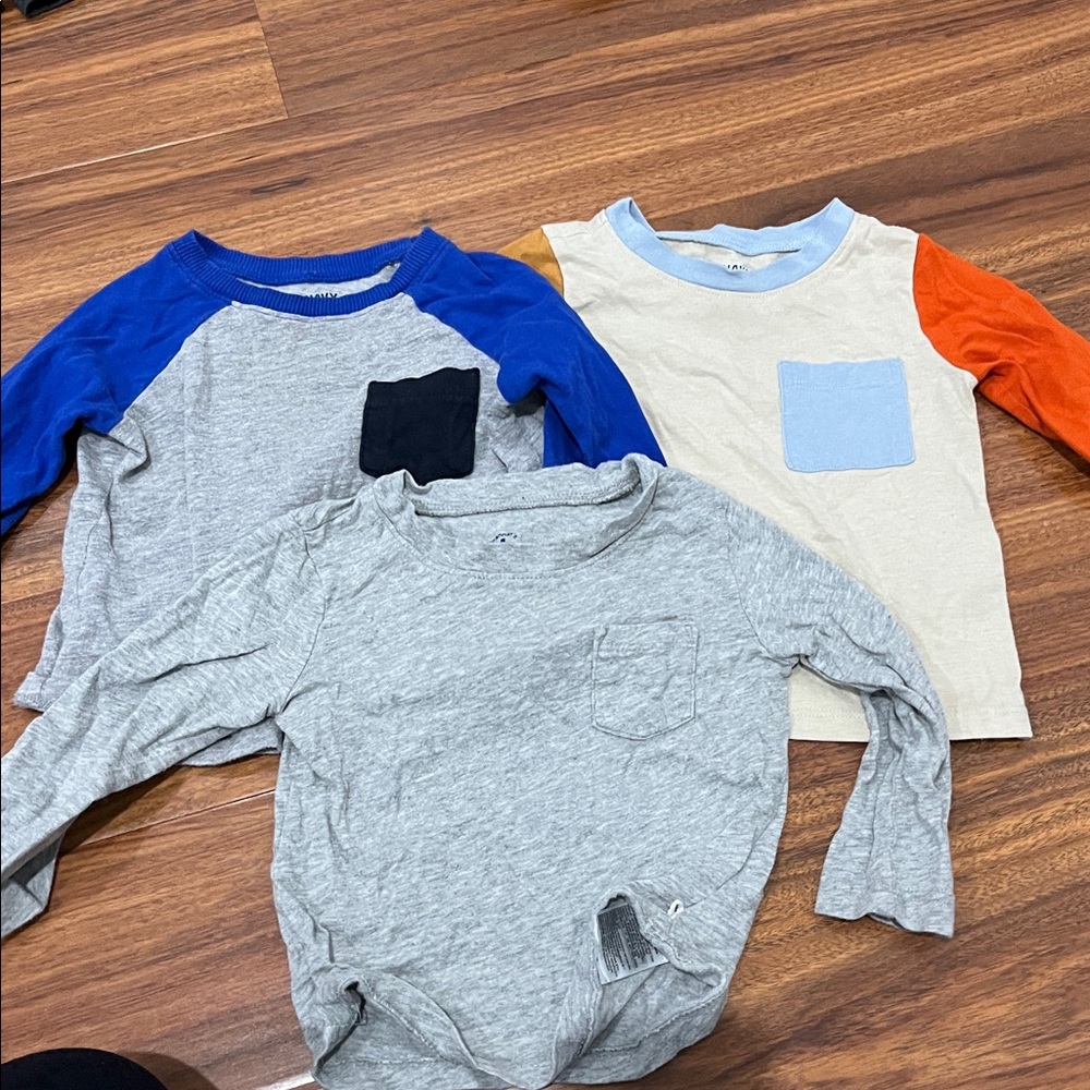 Set of Three Long Sleeve Pocket Tees